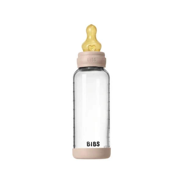 BIBS Baby Glass Bottle Set 240ml Latex - Blush