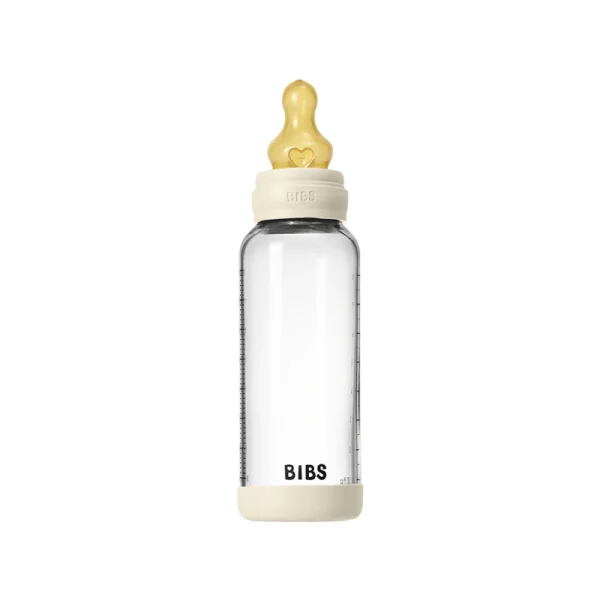 BIBS Baby Glass Bottle Set 240ml Latex - Ivory BIBS Baby Glass Bottle Set 240ml Latex - Ivory