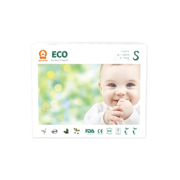 BeSuper ECO Bamboo Pelene S (3-8 kg) 102 komada