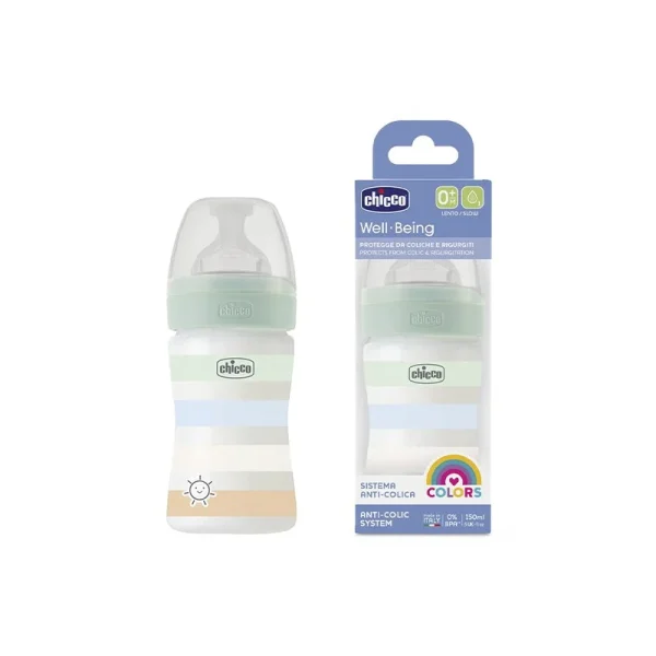 Chicco Well-Being flašica sa anti-kolik sistemom 0m+ Zelena 150ml